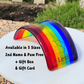 1. Pet Memorial Glass Rainbow Bridge, Personalised - 2nd Name & Paw, Gift Box and Gift Card Free