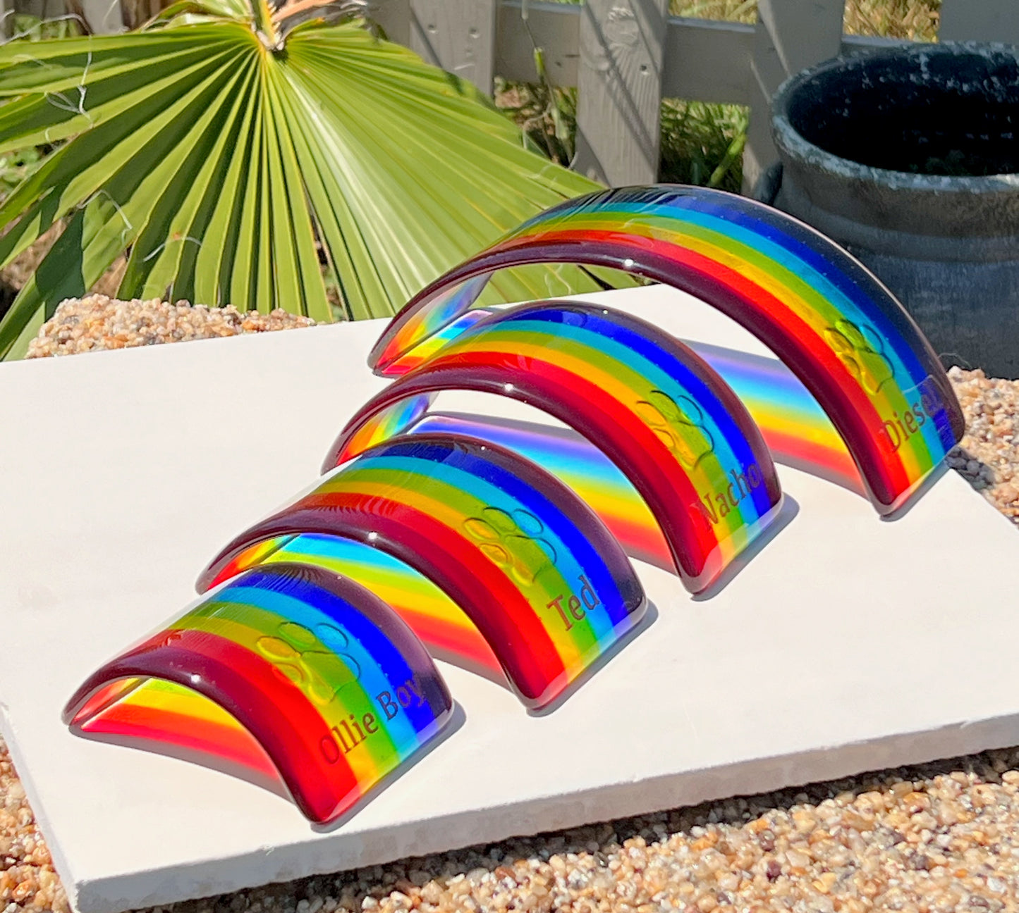 1. Pet Memorial Glass Rainbow Bridge, Personalised - 2nd Name & Paw, Gift Box and Gift Card Free (Copy)