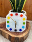 6. Rainbow Clock - Fused Glass