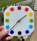 6. Rainbow Clock - Fused Glass