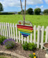 11. Glass Heart Rainbow Sun Catcher - Personalised with Name and Paw print.