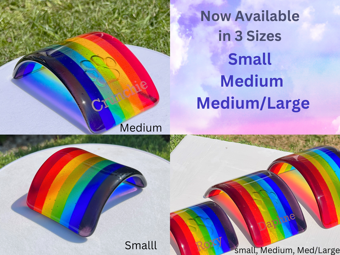 1. Pet Memorial Glass Rainbow Bridge, Personalised - 2nd Name & Paw, Gift Box and Gift Card Free