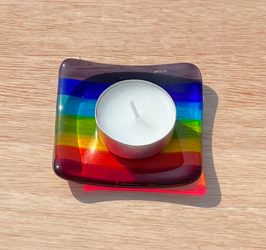 9a. Rainbow Tea Light Holder with Tea light