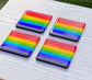 3.  Rainbow Coaster/s  - Handmade Fused Glass Available as a single item or as a set