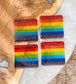 3.  Rainbow Coaster/s  - Handmade Fused Glass Available as a single item or as a set