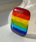 4b. Pet Memorial Rainbow Worry Stone/Palm Stone with Embossed Paw Print on the Reverse