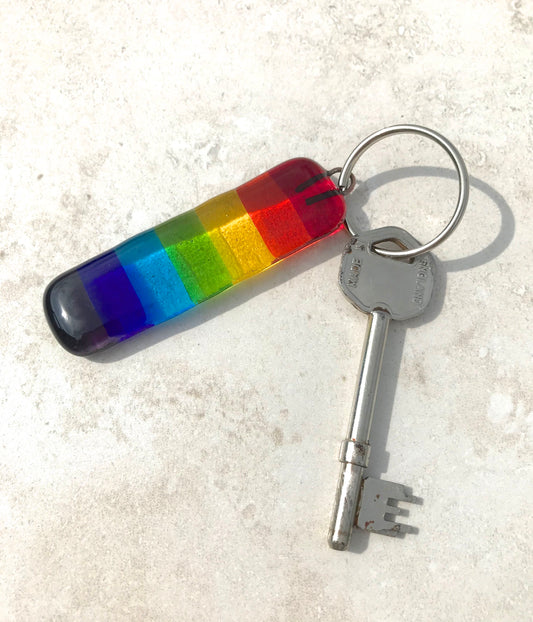 5. Fused Glass Rainbow Keyring