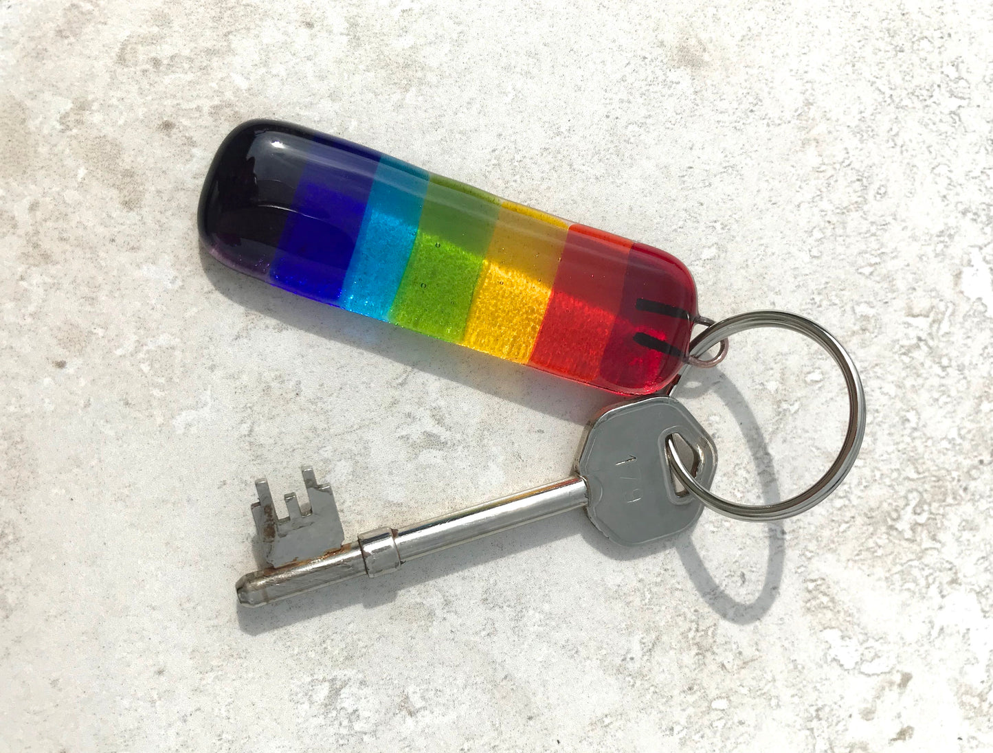 5. Fused Glass Rainbow Keyring